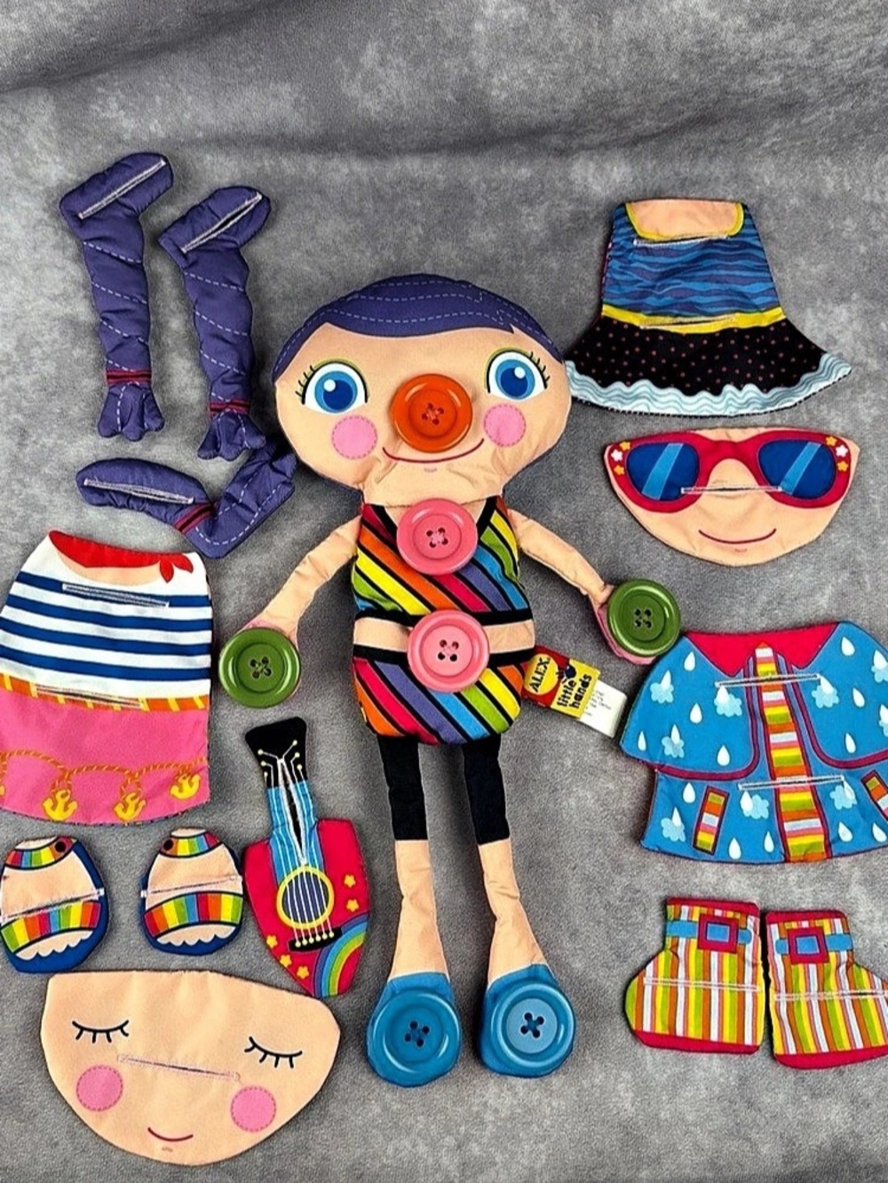 ALEX Little Hands Betty Button Cloth Doll Accessories Early Learning Skills READ